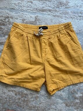 Aéropostale Mustard Yellow Corduroy Drawstring Shorts - Size Large, 5.5” inseam